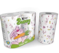 Бумажные полотенца World Cart Кролик, Kartika Collection, 2-х слойные, 2 рулона/70 листов BNN-KT-01