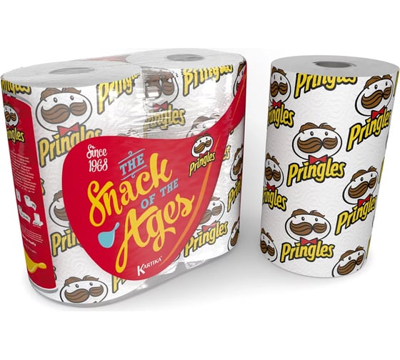 Бумажные полотенца World Cart Pringles с рисунком, 3 слоя, 2 рулона/75 листов PGS-KT-01 1