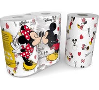 Бумажные полотенца World Cart Микки Маус с рисунком, серия Disney, 3 слоя, 2 рулона/75 листов MKN-KT-01