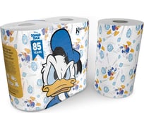 Бумажные полотенца World Cart Дональд Дак с рисунком, серия Disney, 3 слоя, 2 рулона/75 листов DDK-KT-01