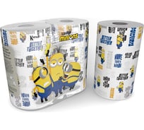 Бумажные полотенца World Cart Миньоны с рисунком, серия Disney, 3 слоя, 2 рулона/75 листов MNS-KT-01