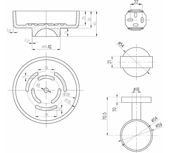 Мыльница Villeroy & Boch Elements-Tender 118х130х45, хром TVA15101900061