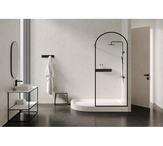 Душевой поддон ABBER 120x90 асимметричный, акриловый, белый AD3E120 R