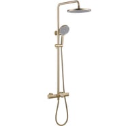 Душевая стойка ABBER Thermostat с термостатом и изливом, золото матовое AF8516GL