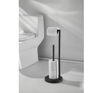 Держатель для туалетной бумаги напольный PERFECTO LINEA AQUAMARINE, нержавеющая сталь/чёрный, 35-230011