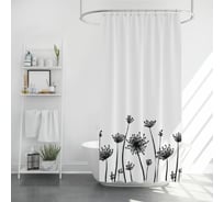 Шторка для ванной PERFECTO LINEA Harmony (12 колец в комплекте), 180x180 см, цветочные тени, 36-118113