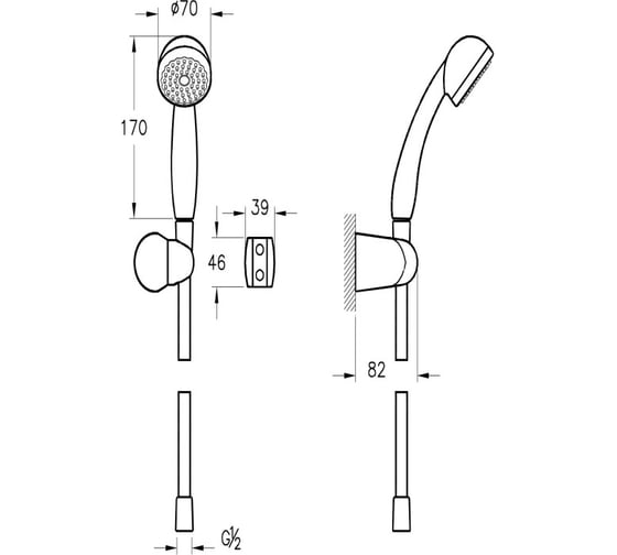Сет 2-в-1 Vitra Stern смеситель для ванны + ручной душ 458655