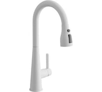 Смеситель для кухни BELZ выдвижной излив, нержавеющая сталь, белый B74816-8