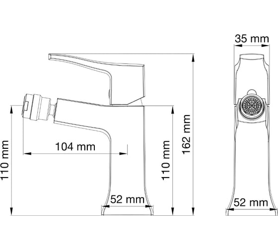Смеситель для биде Wonzon & Woghand FLEX, Брашированный никель WW-88016072-BN