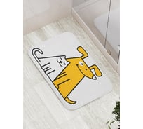 Коврик противоскользящий JoyArty "Котопес" для ванной, сауны, бассейна, bath_29017