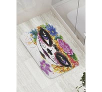 Коврик противоскользящий JoyArty "Готическая девушка в цветах" для ванной, сауны, бассейна, bath_35923