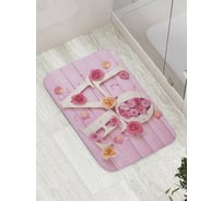 Коврик противоскользящий JoyArty "Любовь и розы" для ванной, сауны, бассейна, bath_35523