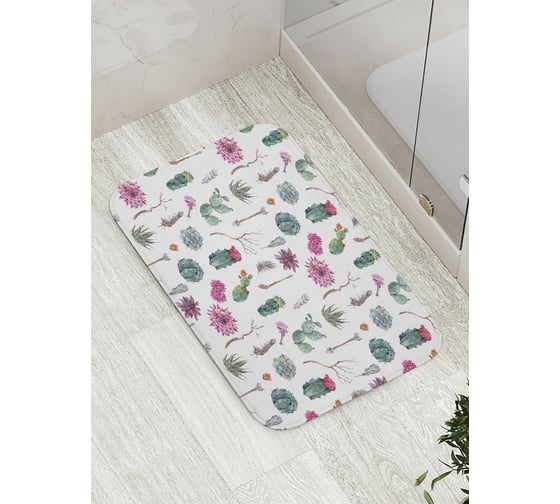 Коврик противоскользящий JoyArty "Цветы на колючках" для ванной, сауны, бассейна, bath_36182 1