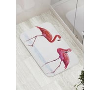 Коврик противоскользящий JoyArty "Парочка фламинго" для ванной, сауны, бассейна, bath_31215
