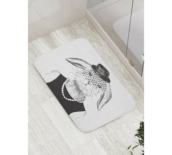 Коврик противоскользящий JoyArty "Зайчиха мадмуазель" для ванной, сауны, бассейна, bath_28879 1