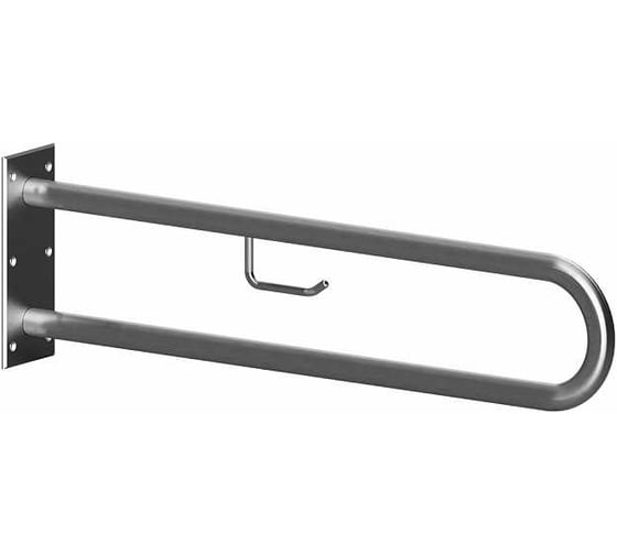 Oпopный U- образный поручень BEMETA HELP с держателем туалeтнoй бумаги, 813 мм, нержавейка шлиф 301907462 1