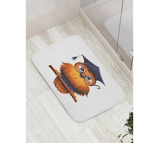 Коврик противоскользящий JoyArty "Мудрая сова" для ванной, сауны, бассейна, bath_4627