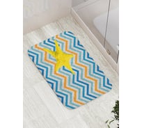 Коврик противоскользящий JoyArty "Морская звезда и зигзаги" для ванной, сауны, бассейна, bath_5236