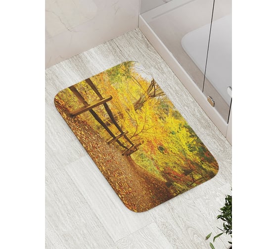 Коврик противоскользящий JoyArty "Осенняя дорожка" для ванной, сауны, бассейна, bath_29167 1