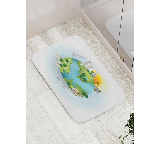 Коврик противоскользящий JoyArty "Планета без войн" для ванной, сауны, бассейна, bath_4846