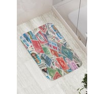 Коврик противоскользящий JoyArty "Почтовые марки" для ванной, сауны, бассейна, bath_4630