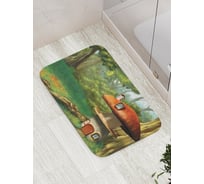 Коврик противоскользящий JoyArty "Грибное жилье" для ванной, сауны, бассейна, bath_1214