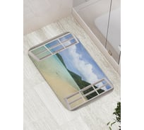 Коврик противоскользящий JoyArty "Окно к островам" для ванной, сауны, бассейна, bath_5172