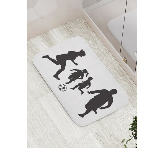 Коврик противоскользящий JoyArty "Силуэты футболистов с мячом" для ванной, сауны, бассейна, bath_5142 1
