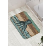 Коврик противоскользящий JoyArty "Осьминог на досках" для ванной, сауны, бассейна, bath_5184