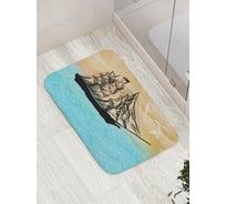 Коврик противоскользящий JoyArty "Корабль на волне" для ванной, сауны, бассейна, bath_5240