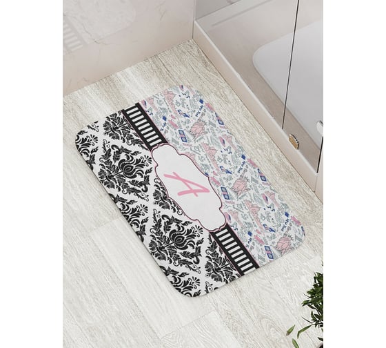 Коврик противоскользящий JoyArty "Шеврон с монограммой А" для ванной, сауны, бассейна, bath_5269 1