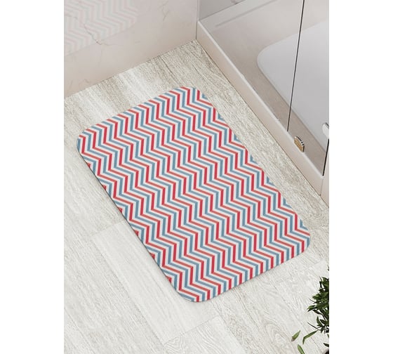 Коврик противоскользящий JoyArty "Красные волны" для ванной, сауны, бассейна, bath_30548 1