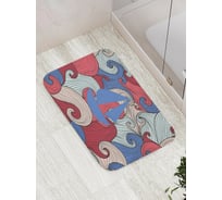 Коврик противоскользящий JoyArty "Корабль на цветных волнах" для ванной, сауны, бассейна, bath_5342