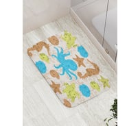 Коврик противоскользящий JoyArty "Осьминоги, морские коньки,ракушки" для ванной, сауны, бассейна, bath_5098