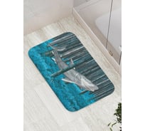 Коврик противоскользящий JoyArty "Акула в лесу" для ванной, сауны, бассейна, bath_5276