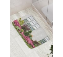 Коврик противоскользящий JoyArty "Фасад в цветах" для ванной, сауны, бассейна, bath_1257