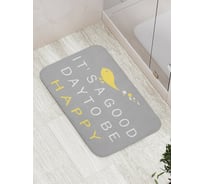 Коврик противоскользящий JoyArty "Надпись "Быть счастливым" и птичка" для ванной, сауны, бассейна, bath_4674