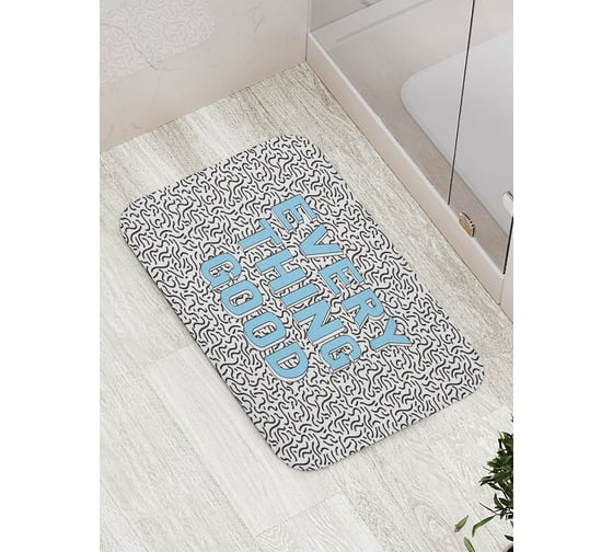Коврик противоскользящий JoyArty "Надпись "Все хорошо" на узорчатом фоне" для ванной, сауны, бассейна, bath_4661 1