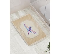 Коврик противоскользящий JoyArty "Стрекоза в мраморе" для ванной, сауны, бассейна, bath_5437