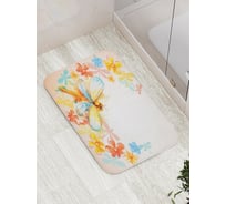 Коврик противоскользящий JoyArty "Стрекоза в цветах" для ванной, сауны, бассейна, bath_5430