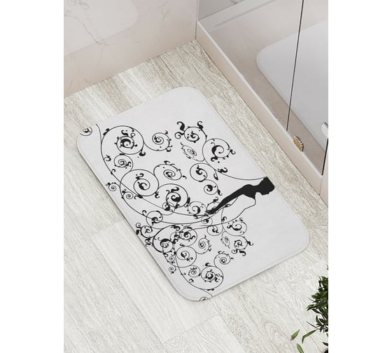 Коврик противоскользящий JoyArty "Платье с завитками" для ванной, сауны, бассейна, bath_4854 1