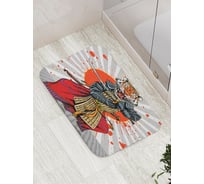 Коврик противоскользящий JoyArty "Тигр самурай" для ванной, сауны, бассейна, bath_5387