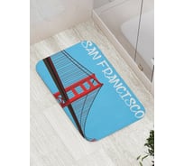 Коврик противоскользящий JoyArty "Золотые Ворота Сан-Францыско эскиз" для ванной, сауны, бассейна, bath_5448