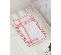 Коврик противоскользящий JoyArty "Сан-Франциско оттиск печати" для ванной, сауны, бассейна, bath_5449