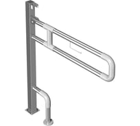 Опорный поручень для санузла PALITRA TECHNOLOGY откидной, с фиксатором, с бумагодержателем 81119-2