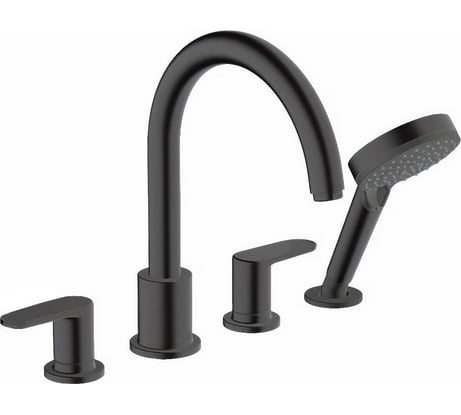 Смеситель на борт ванны с гарнитуром Hansgrohe Vernis Blend черный матовый 71456670