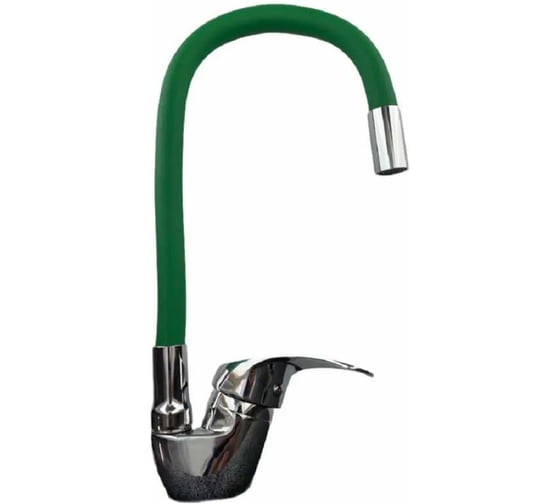 Смеситель для кухни GRIALE с гибким изливом, одноручковый, зеленый DK-4703B-764 1