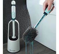 Ершик для унитаза SANTRADE настенный/напольный, силиконовая щетка 1050