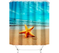 Штора для ванны SANTRADE фотопринт Морская звезда 180х180 см, кольца в комплекте 0393