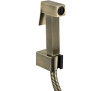 Набор для биде GFmark квадратная гигиеническая лейка, шланг, кронштейн, из нержавеющей стали, в блистере, цвет бронза 20618